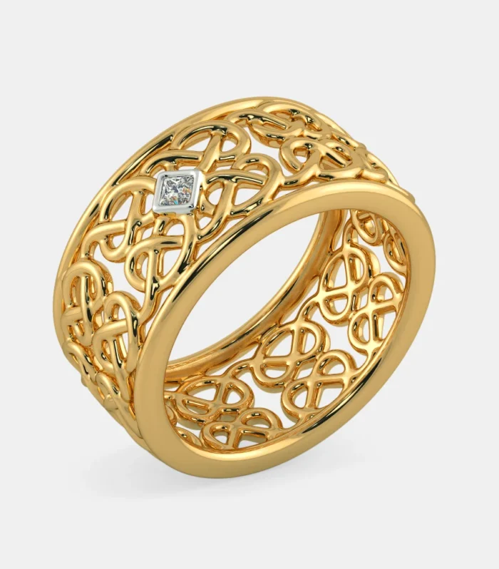 Single Diamond Pretzel Ring
